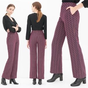 EVERYTHING MUST GO BY 6/20 - Sandro Jacquard High Waist Flare Trouser Pants 36